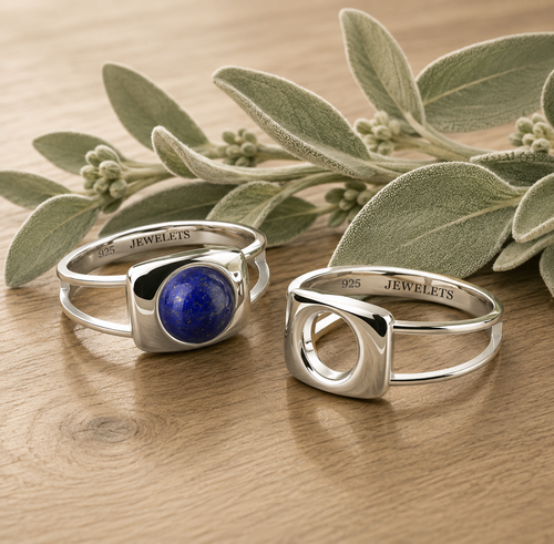 925 Silver Ring Setting Blank – 8mm Round Bezel, Minimalist Open Split Band