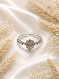 925 Sterling Silver Retro Rhombus Blank Ring Setting – Keepsake Milk Ashes Hair Resin Jewelry Blank