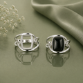 Sterling Silver Statement Ring Setting Blank – 10x12.4mm Cushion Bezel, Open Wire-Wrap Scroll Band