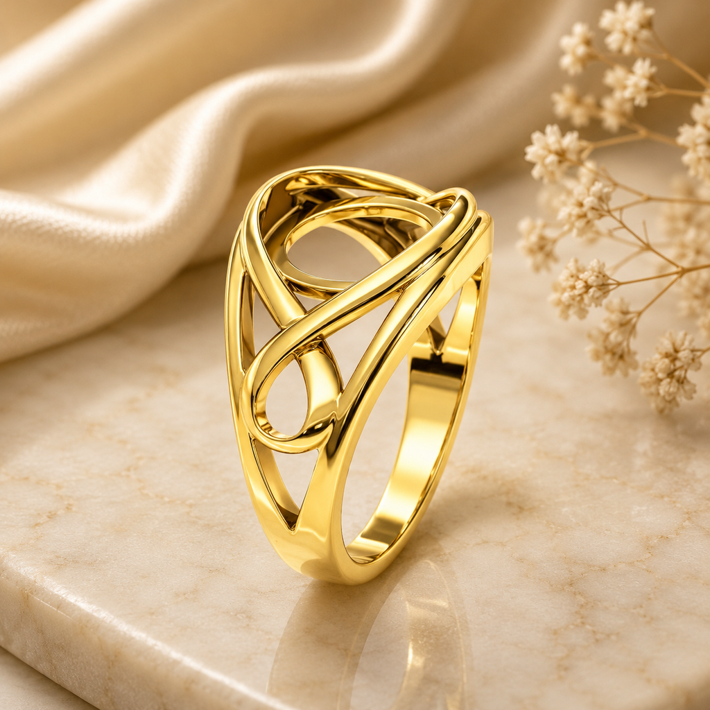 925 Sterling Silver Ring Blank – 10mm Round Bezel Setting, Celtic Infinity Twist Open-Band, Semi Mount