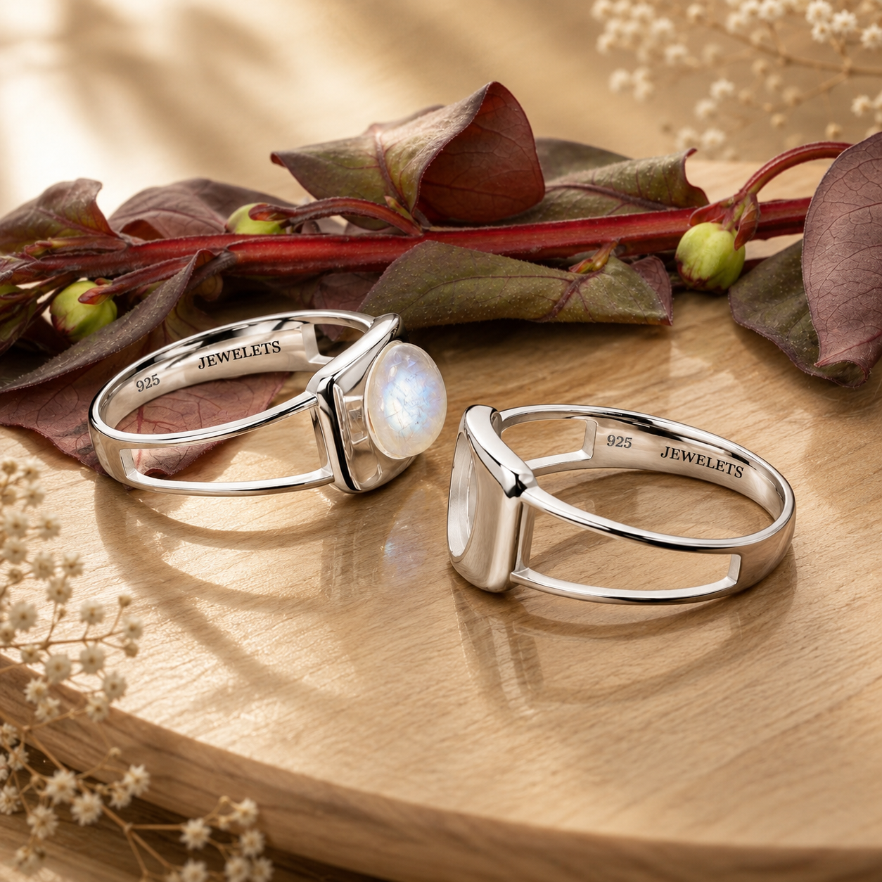 925 Silver Ring Setting Blank – 8mm Round Bezel, Minimalist Open Split Band