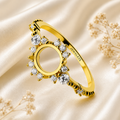 Gold Plated Sterling Silver 8mm Round Ring Setting Blank – Statement CZ Sunburst Halo