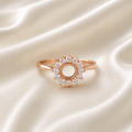 925 sterling silver halo round ring setting side view – rose gold plated keepsake blank