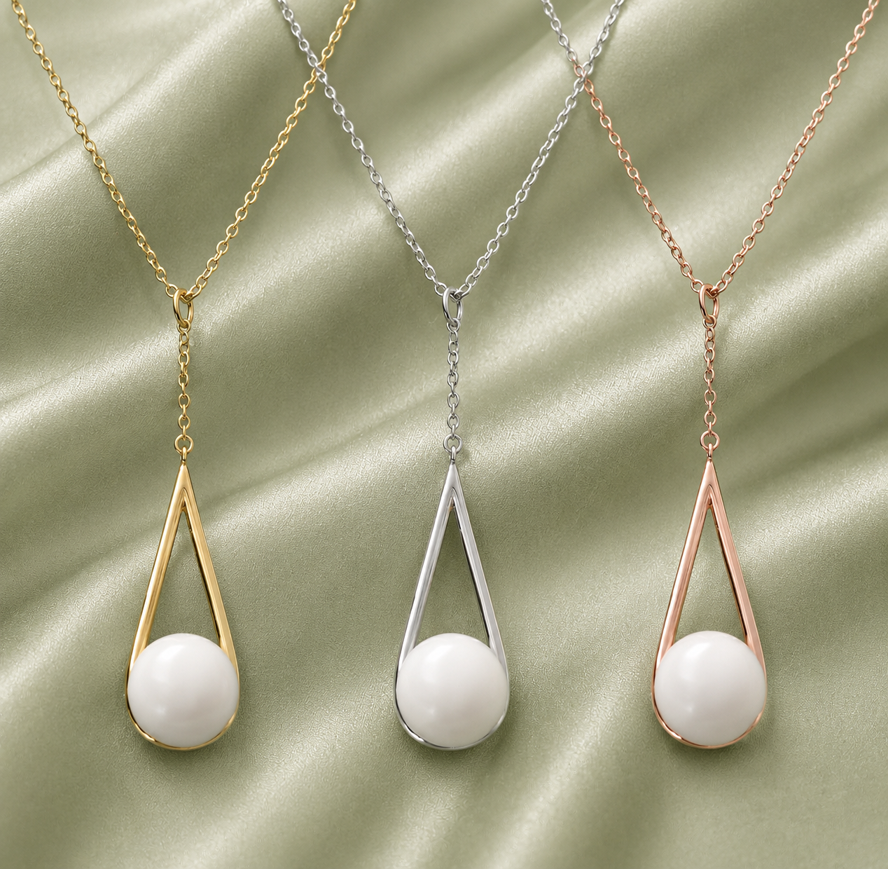Rose gold teardrop necklace setting with floral accent stone