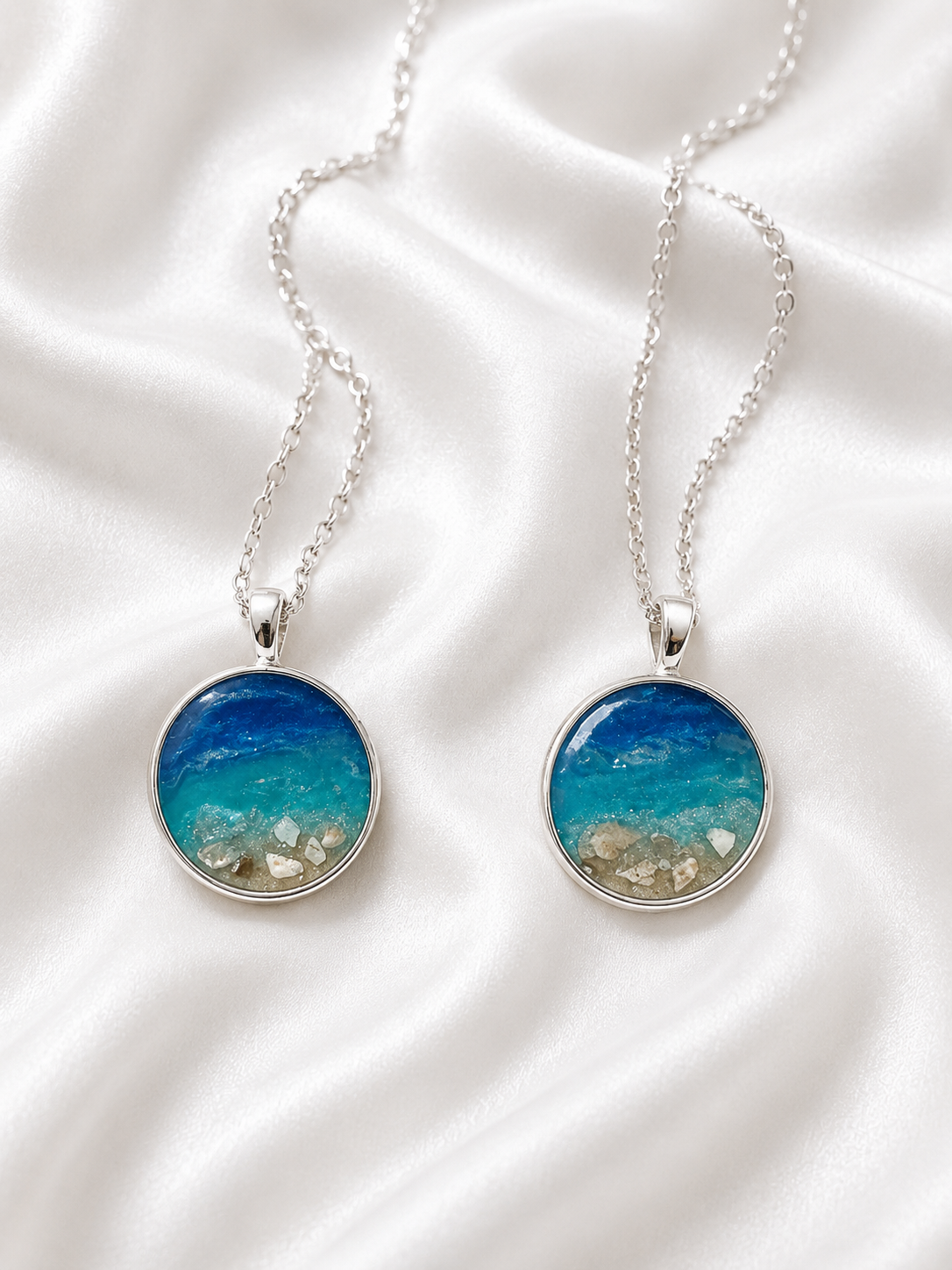 925 Sterling Silver Round Blank Necklace Setting – Keepsake Resin Pendant for Milk, Ashes & Hair