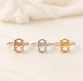 925 Sterling Silver Halo Oval Ring Setting in rose gold, silver, and gold – all three colors