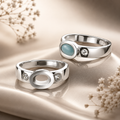 925 Sterling Silver Ring Blank – 5x7mm Oval Raised Bezel, Wide Signet-Style Band, Flush-Set CZ Side Accents, Semi Mount