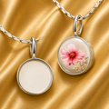 925 Silver Round 8mm Bezel Cup Pendant Blank – DIY Resin Jewelry Blank Keepsake Setting