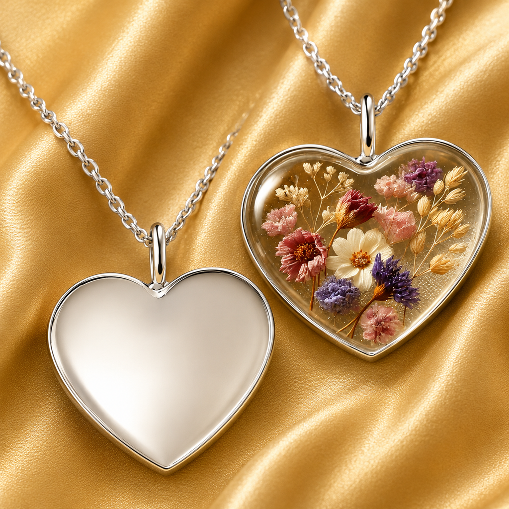 Sterling Silver Heart Bezel Pendant: Keepsake Memorial Jewelry 12x14mm Closed Back Setting