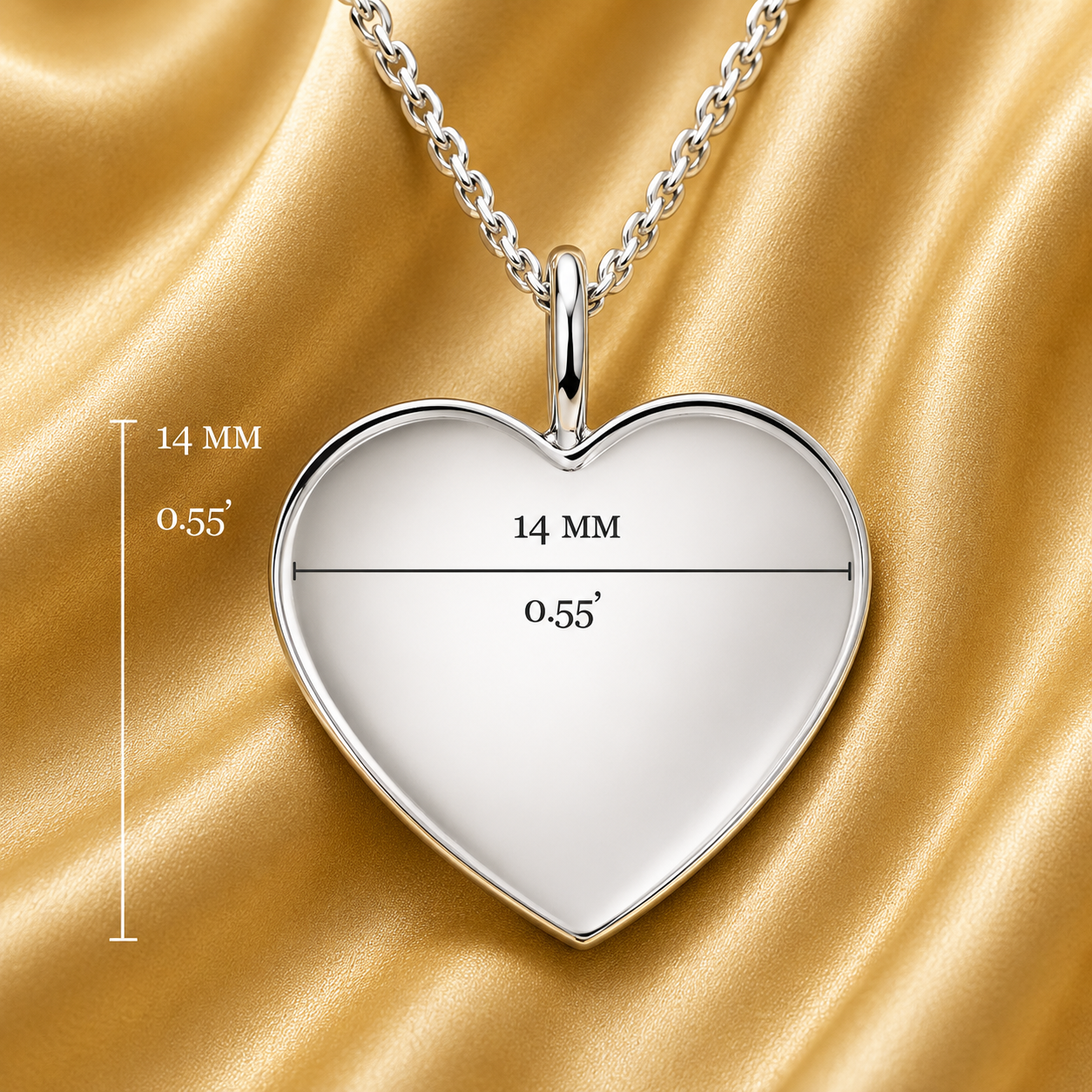 Sterling Silver Heart Bezel Pendant: Keepsake Memorial Jewelry 12x14mm Closed Back Setting