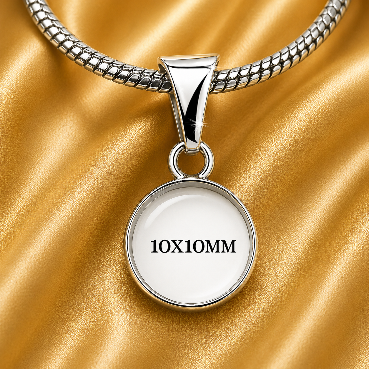 Sterling Silver Pendant Blank – 10mm Round Bezel Cup with Flat Bail, DIY Keepsake Jewelry