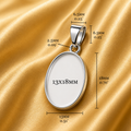 Sterling Silver Oval Bezel Cup Pendant Blank – DIY Keepsake Jewelry Setting (13x18mm)