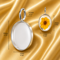 Sterling Silver 10x12mm Oval Bezel Cup Pendant Blank – DIY Keepsake Jewelry